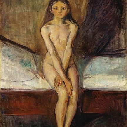 Puberté (1894-95), <a href="https://commons.wikimedia.org/wiki/File:Puberty_(1894-95)_by_Edvard_Munch.jpg">Edvard Munch</a>, Public domain, via Wikimedia Commons